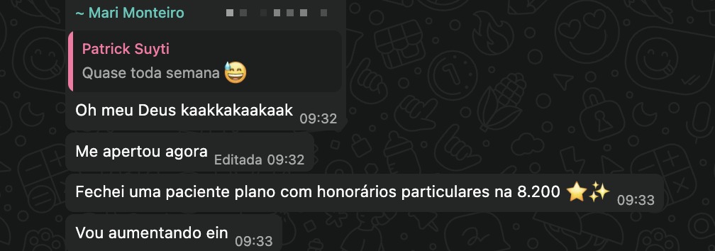 Aluno fechou paciente plano com honorários particulares