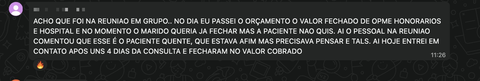 Aluno detalha o método em ação