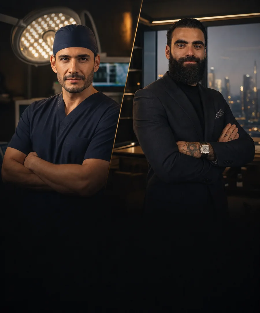 Dr. Mateus Jeronimo, cirurgião, e Patrick Suyti, empresário